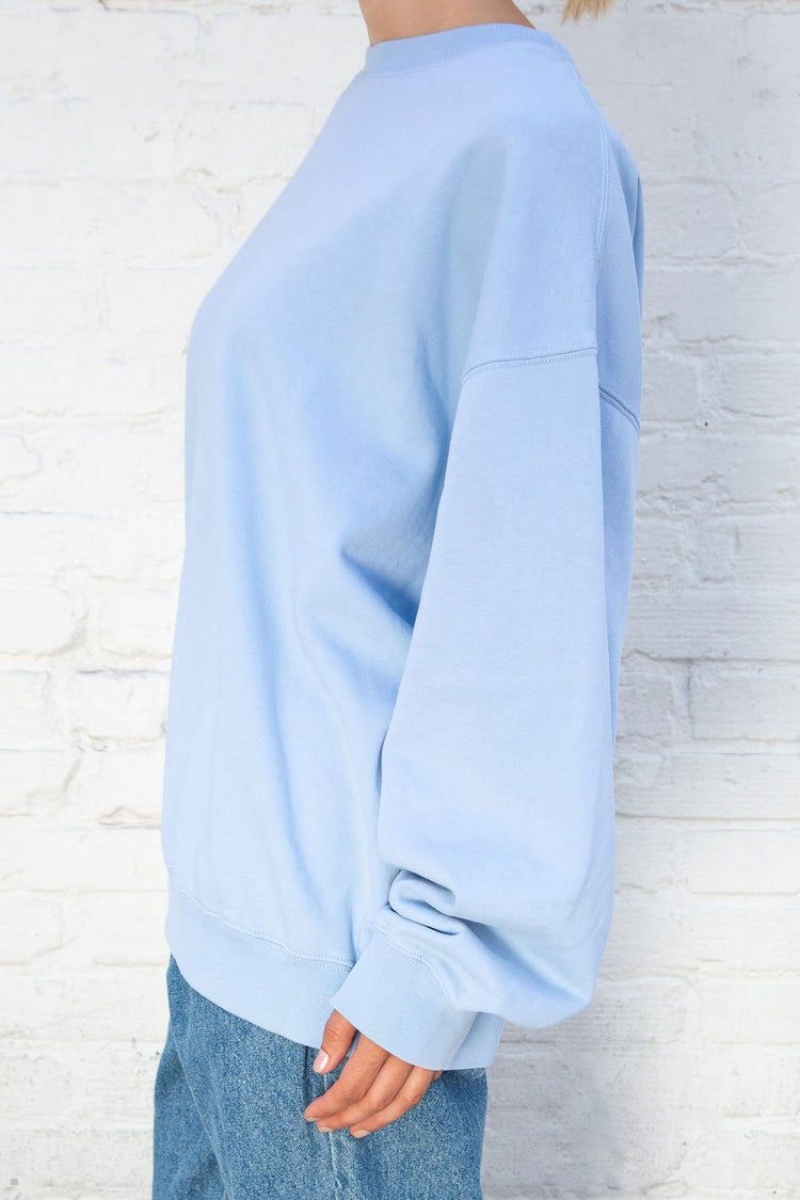 Sweatshirt Brandy Melville Erica Oversized Bleu | GRT-21019248